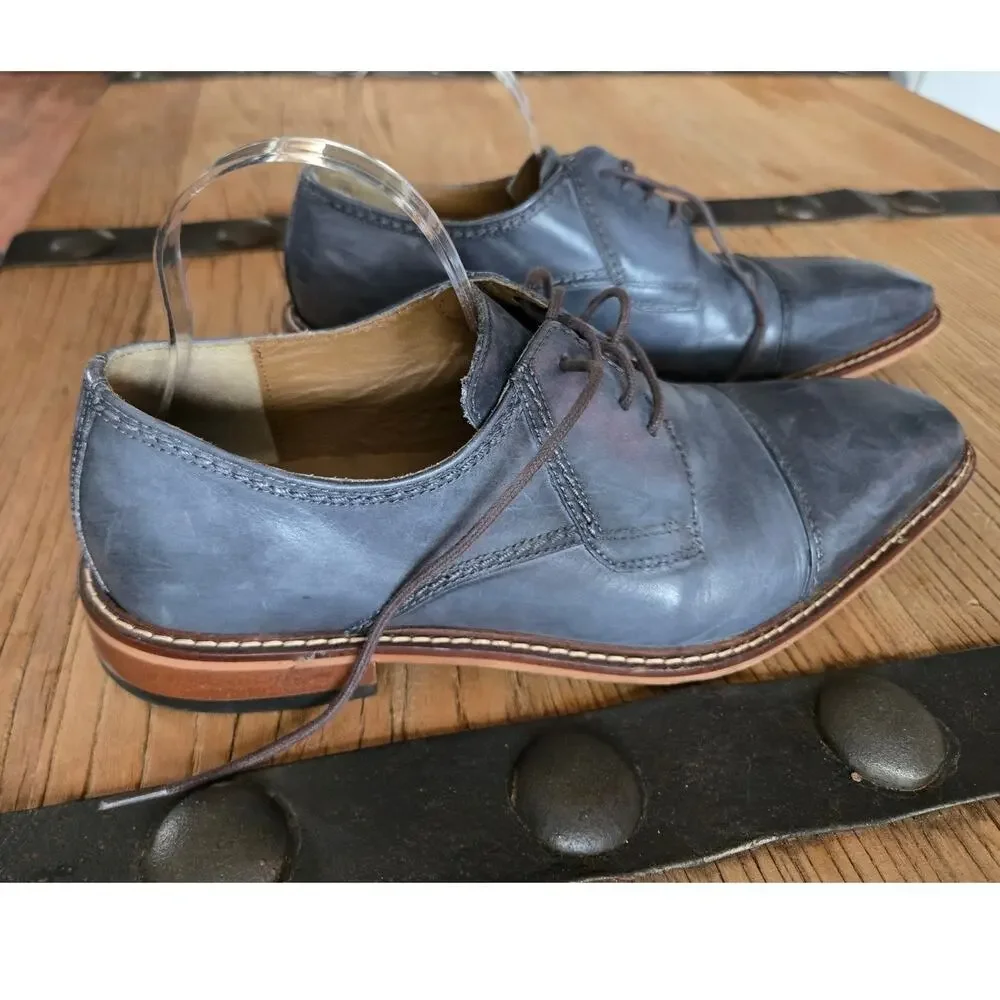 Giorgio Brutini Mens Revenant 25074 Leather Oxford Dress Shoe Gray Blue sz 11M